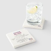 Amerikaanse staat Rhode Island op een kaart en det Stenen Onderzetter (Zijkant)