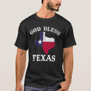 Amerikaanse staat Texas Flag Texaanse God Bless Te T-shirt