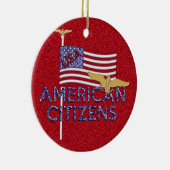 Amerikaanse staatsburger Glittered Keramisch Ornament (Rechts)