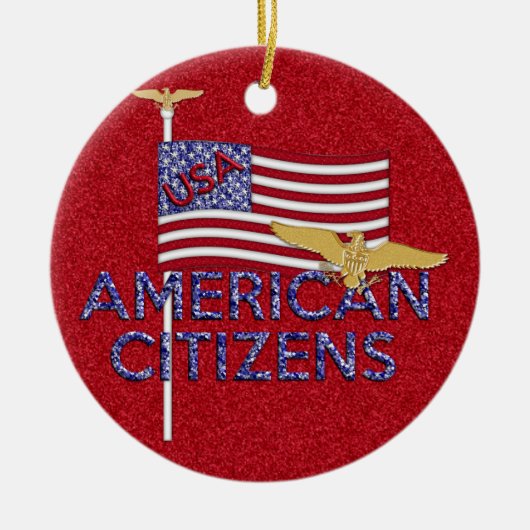 Amerikaanse staatsburger Glittered Keramisch Ornament (Voorkant)