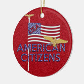 Amerikaanse staatsburger Glittered Keramisch Ornament (Links)