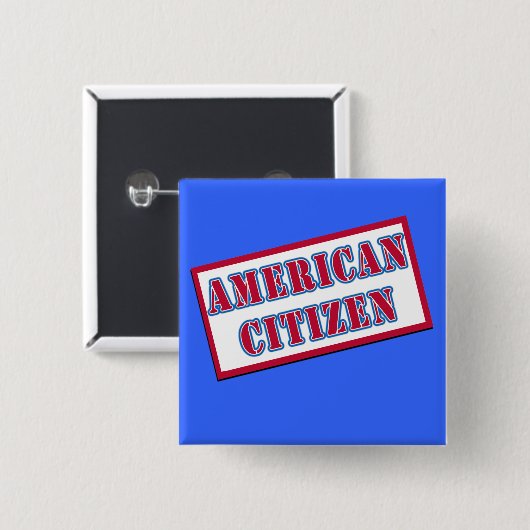 Amerikaanse staatsburger vierkante button 5,1 cm (Voorkant /achterkant)