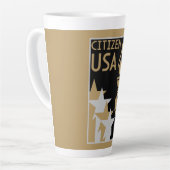Amerikaanse staatsburgerschap geschenken latte mok (Linkerhoek)