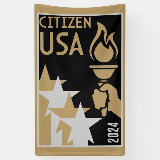 Amerikaanse staatsburgerschap geschenken spandoek (Verticaal)