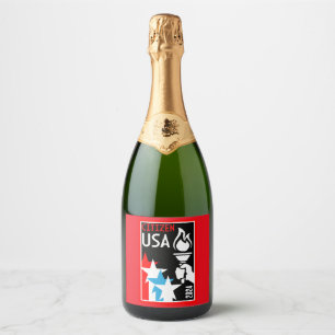Amerikaanse staatsburgerschap geschenken sparkling wijnetiket