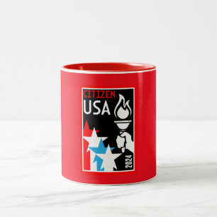 Amerikaanse staatsburgerschap geschenken tweekleurige koffiemok