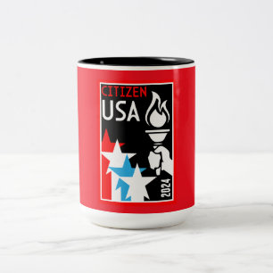 Amerikaanse staatsburgerschap geschenken tweekleurige koffiemok