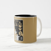 Amerikaanse staatsburgerschap geschenken tweekleurige koffiemok (Voorkant rechts)