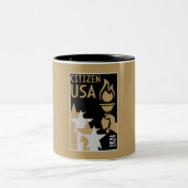 Amerikaanse staatsburgerschap geschenken tweekleurige koffiemok (Center)