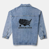 Amerikaanse staatskaart Altijd in een staat Quote  Denim Jacket (Achterkant)
