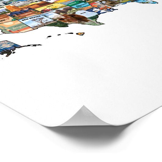 Amerikaanse staatskaart poster (Hoek)