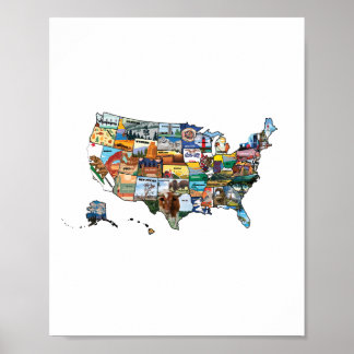 Amerikaanse staatskaart poster