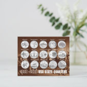 Amerikaanse staatskwartels (munten) 1999 - 2001 briefkaart (Staand voorkant)