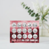 Amerikaanse staatskwartels (munten) 2005 - 2007 briefkaart (Staand voorkant)