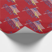 Amerikaanse staatsvlag, Rood-Gift Wrap Cadeaupapier (Hoek)