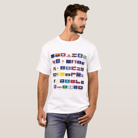 Amerikaanse staatsvlaggen t-shirt (Voorkant volledig)