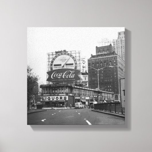 Amerikaanse stad met commerciële billboards canvas afdruk (Voorkant)