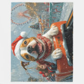 Amerikaanse Staffordshire Dog Kerstmis Fleece Deken (Voorkant)