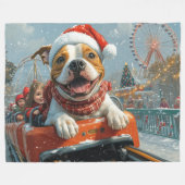 Amerikaanse Staffordshire Dog Kerstmis Fleece Deken (Voorkant (Horizontaal))
