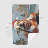 Amerikaanse Staffordshire Dog Kerstmis Golfhanddoek (Insitu)