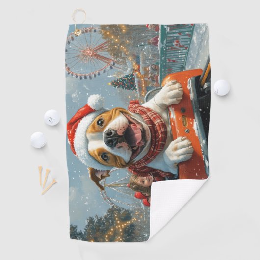 Amerikaanse Staffordshire Dog Kerstmis Golfhanddoek (Insitu)