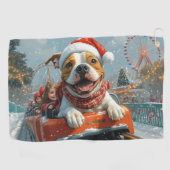 Amerikaanse Staffordshire Dog Kerstmis Golfhanddoek (Horizontaal)