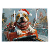 Amerikaanse Staffordshire Dog Kerstmis Groot Cadeauzakje (Voorkant)