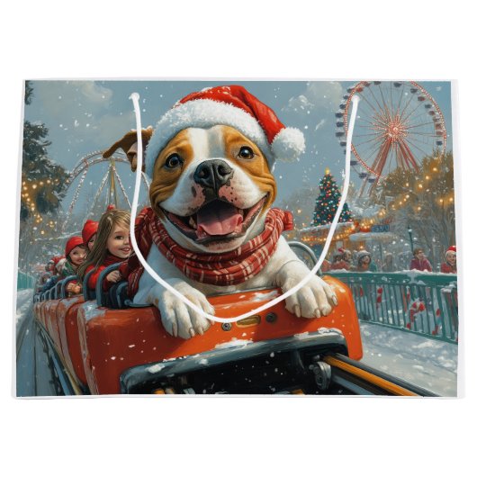 Amerikaanse Staffordshire Dog Kerstmis Groot Cadeauzakje (Voorkant)