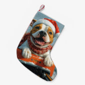 Amerikaanse Staffordshire Dog Kerstmis Kleine Kerstsok (Voorkant (Hangend))