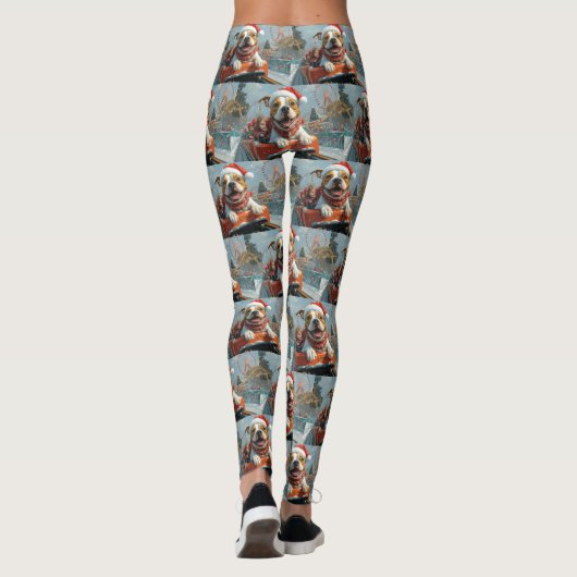 Amerikaanse Staffordshire Dog Kerstmis Leggings (Achterkant)