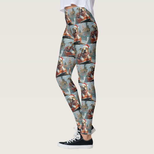 Amerikaanse Staffordshire Dog Kerstmis Leggings (Links)