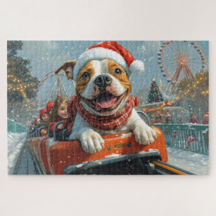 Amerikaanse Staffordshire Dog Kerstmis Legpuzzel