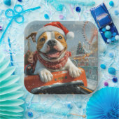 Amerikaanse Staffordshire Dog Kerstmis Papieren Bordje (Feest)