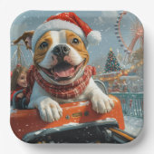 Amerikaanse Staffordshire Dog Kerstmis Papieren Bordje (Voorkant)