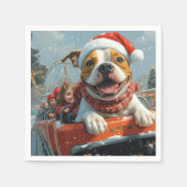 Amerikaanse Staffordshire Dog Kerstmis Servet (Voorkant)