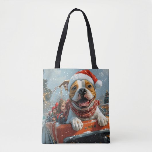 Amerikaanse Staffordshire Dog Kerstmis Tote Bag (Voorkant)