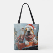 Amerikaanse Staffordshire Dog Kerstmis Tote Bag (Achterkant)