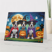 Amerikaanse Staffordshire Dog Pumpkin Halloween Fu Kaart (Voorkant)