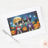 Amerikaanse Staffordshire Dog Pumpkin Halloween Fu Rechthoekige Sticker (Envelop)