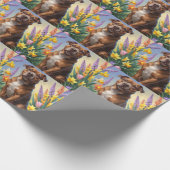 Amerikaanse Staffordshire Dog Spring Bloemen Schil Cadeaupapier (Hoek)