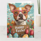 Amerikaanse Staffordshire Easter Eggs Kaart (Voorkant)