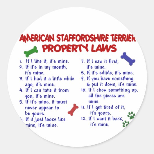 AMERIKAANSE STAFFORDSHIRE-eigendomswetten 2 Ronde Sticker (Voorkant)