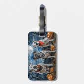 Amerikaanse Staffordshire Halloween Spooky Bagagelabel (Achterkant verticaal)