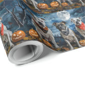 Amerikaanse Staffordshire Halloween Spooky Cadeaupapier (Rol Hoek)