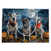 Amerikaanse Staffordshire Halloween Spooky Groot Cadeauzakje (Achterkant)