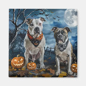 Amerikaanse Staffordshire Halloween Spooky Magneet (Voorkant)