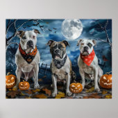 Amerikaanse Staffordshire Halloween Spooky Poster (Voorkant)