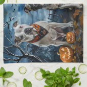 Amerikaanse Staffordshire Halloween Spooky Theedoek (Gevouwen)
