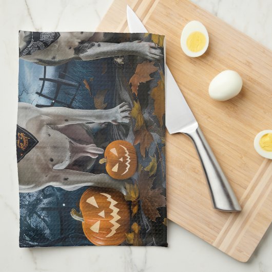 Amerikaanse Staffordshire Halloween Spooky Theedoek (Quarter Fold)