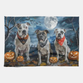 Amerikaanse Staffordshire Halloween Spooky Theedoek (Horizontaal)